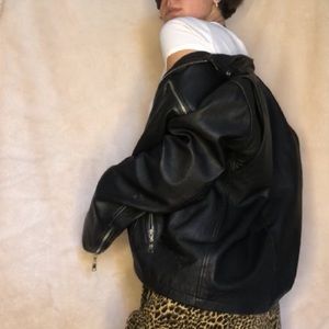 Black leather Armani exchange jacket